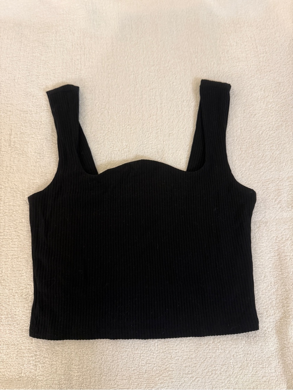 Reformation Black Ribbed Crop Tank - Picture 2 of 5